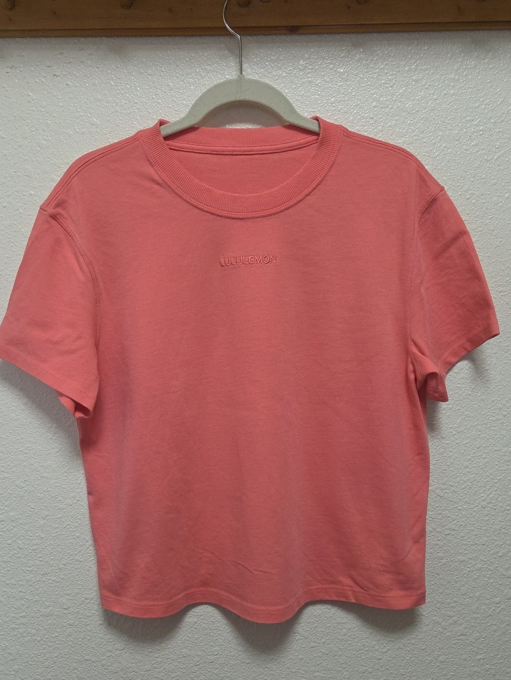 lululemon athletica Pink Crew Tee Embossed Logo